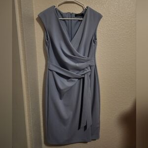 Elegant Blue Wrap Dress